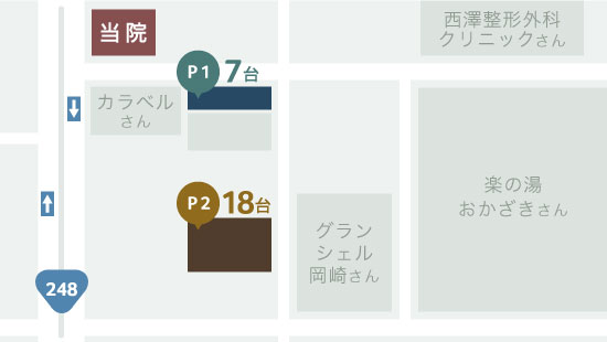 岡崎プレシオ歯科・矯正歯科までの地図