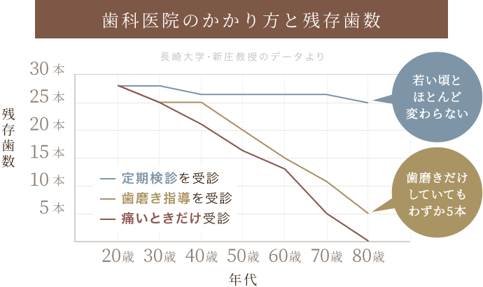 歯科医院のかかり方と残存歯数